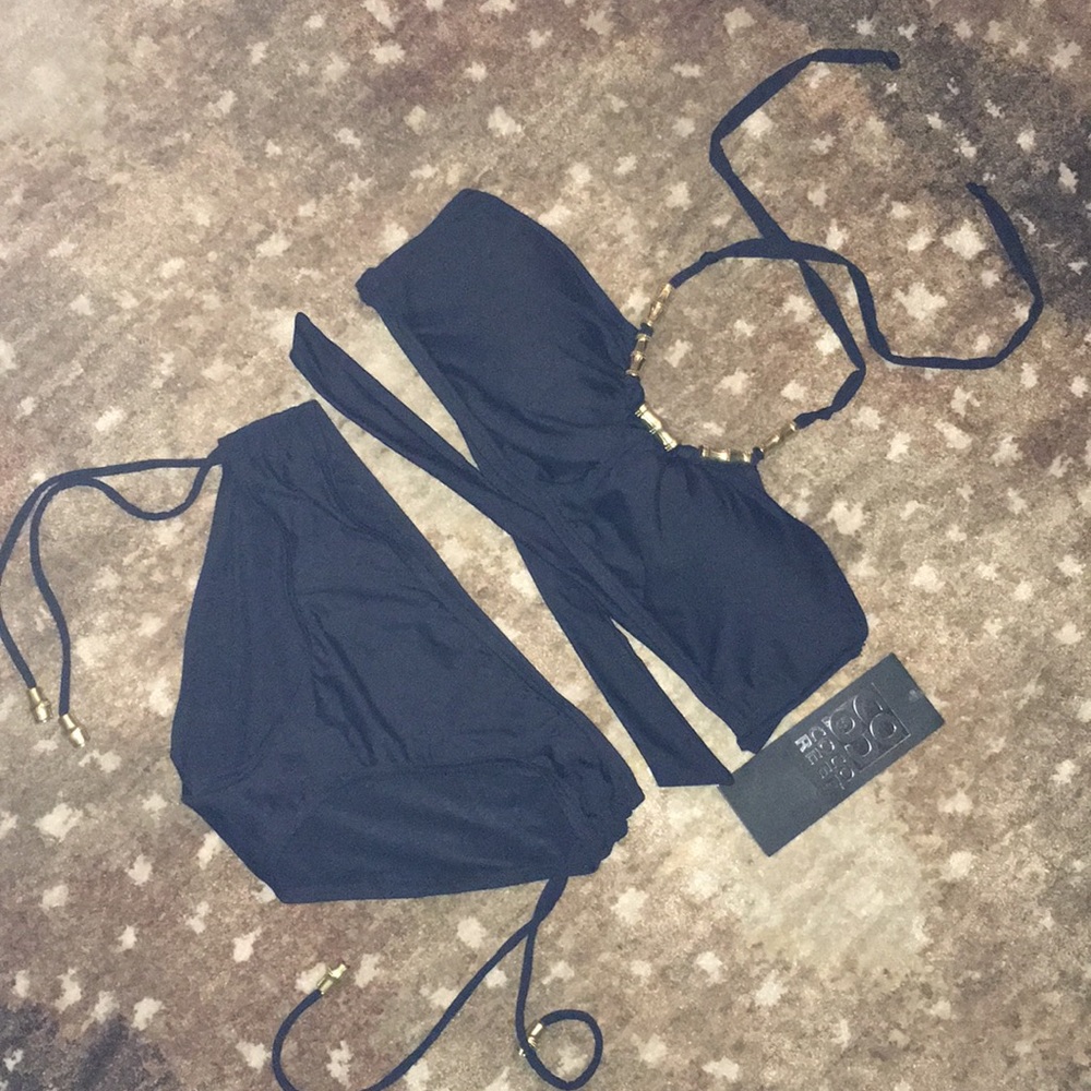 Black Bikini with bamboo accents